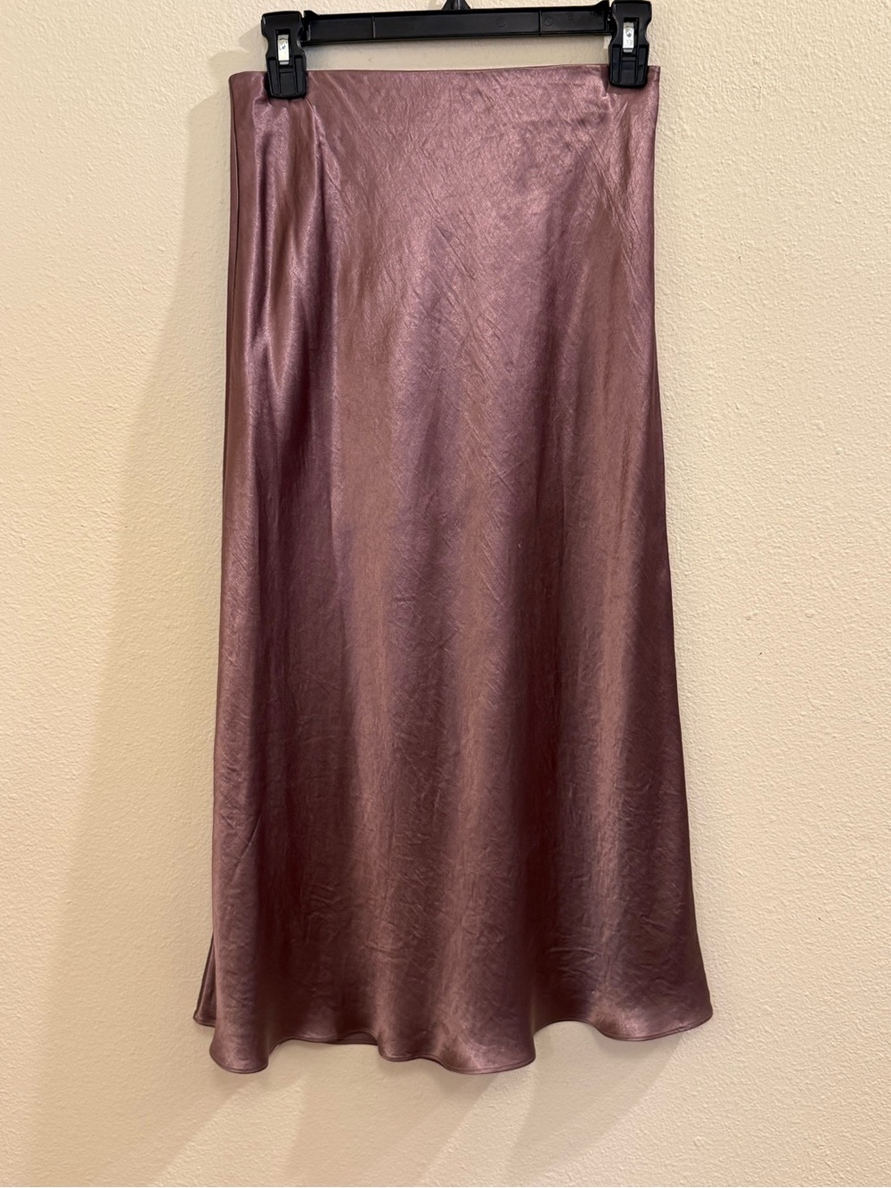 Aritzia Satin Midi Skirt in Dusty Mauve